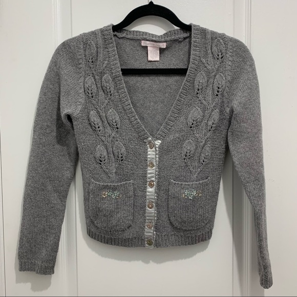 Rebecca Taylor Merino Wool Cardigan with Beading - Picture 1 of 3